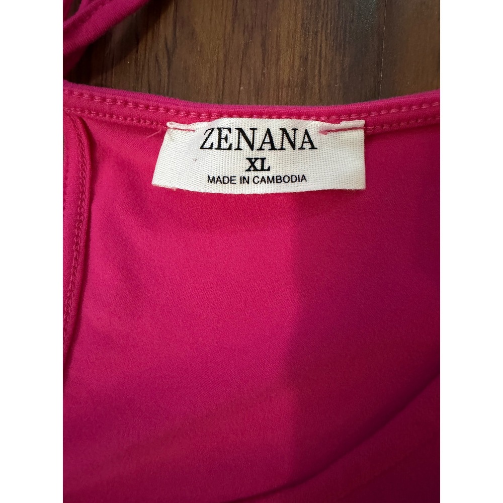 Barbiecore Hot Pink Zenana Romper XL Soft Stretch Summer Vacation Outfit - Picture 2 of 10